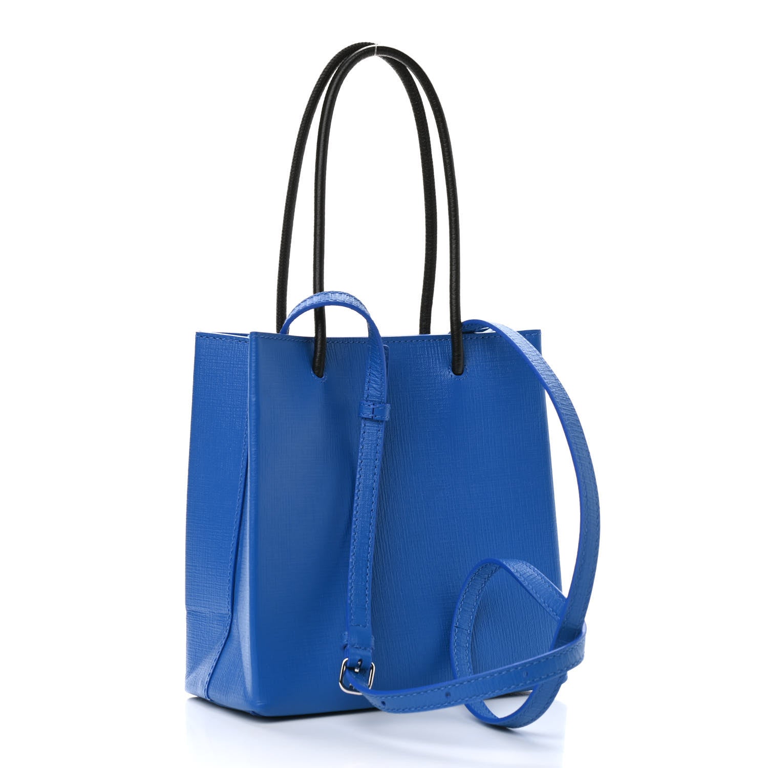 Balenciaga Squared Calfskin Logo North South Shopper Tote XXS Bleu 3 of 8