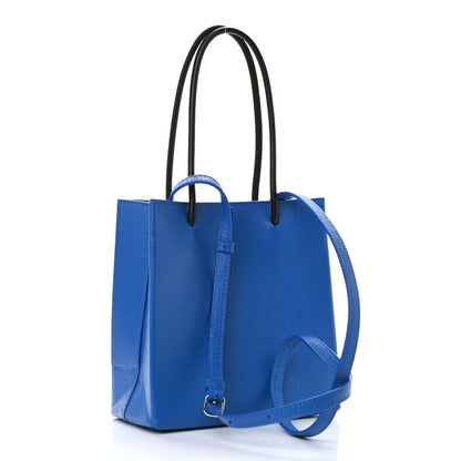 Balenciaga Squared Calfskin Logo North South Shopper Tote XXS Bleu 3 of 8