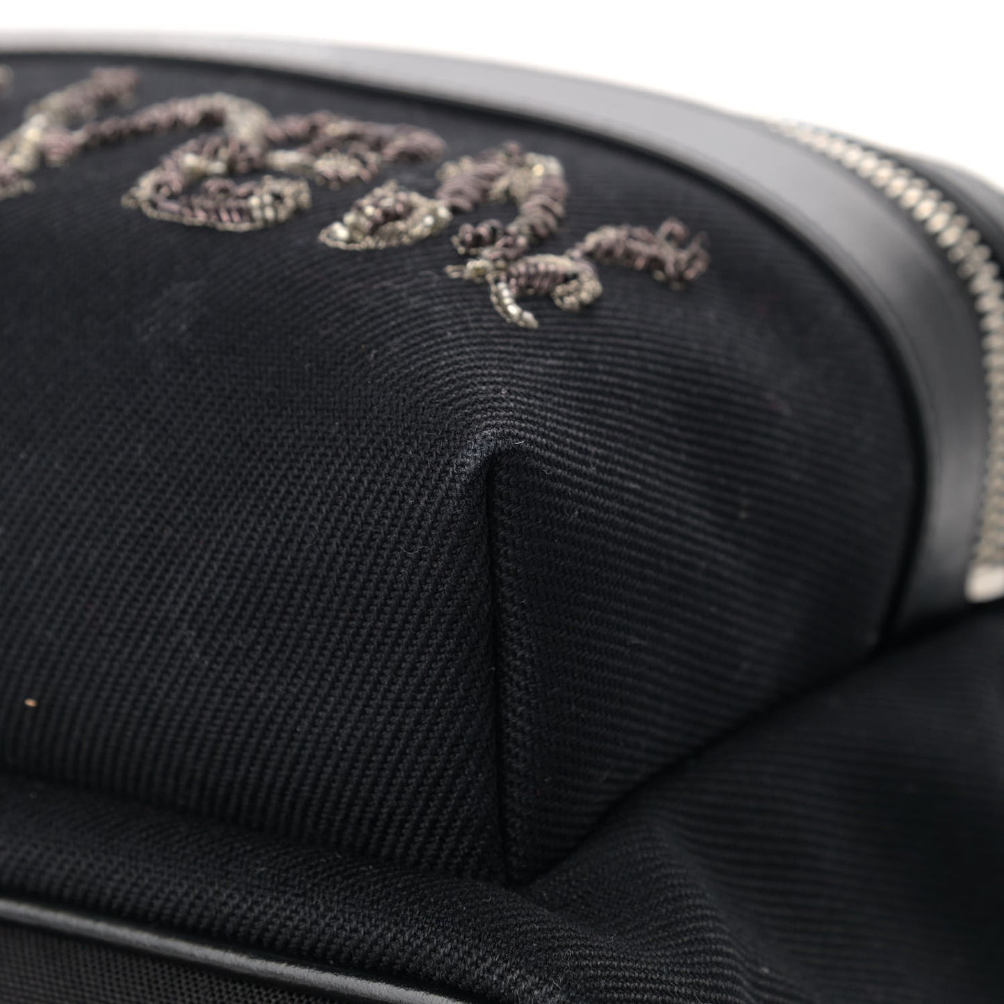 Canvas Signature Heaven Embroidered Mini City Backpack Black