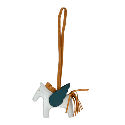 Hermes Milo Lambskin Grigri Rodeo Pegase Horse Bag Charm PM Bleu Brume Sesame Vert Bosphore 1 of 3