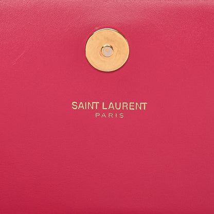 Saint Laurent Calfskin Classic Monogram Clutch Bubblegum 6 of 8
