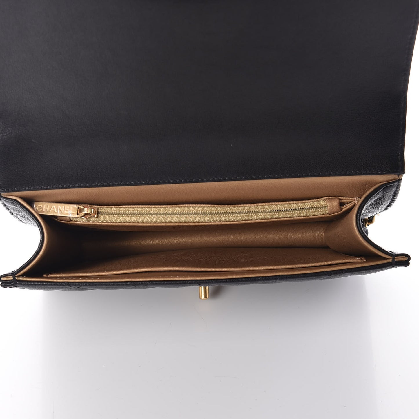 Lambskin Quilted Small Chic Pearls Flap Black