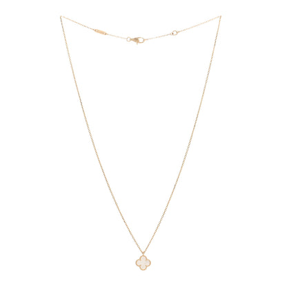 Van Cleef & Arpels VAN CLEEF & ARPELS 18K Yellow Gold Mother of Pearl Sweet Alhambra Pendant Necklace 2 of 5