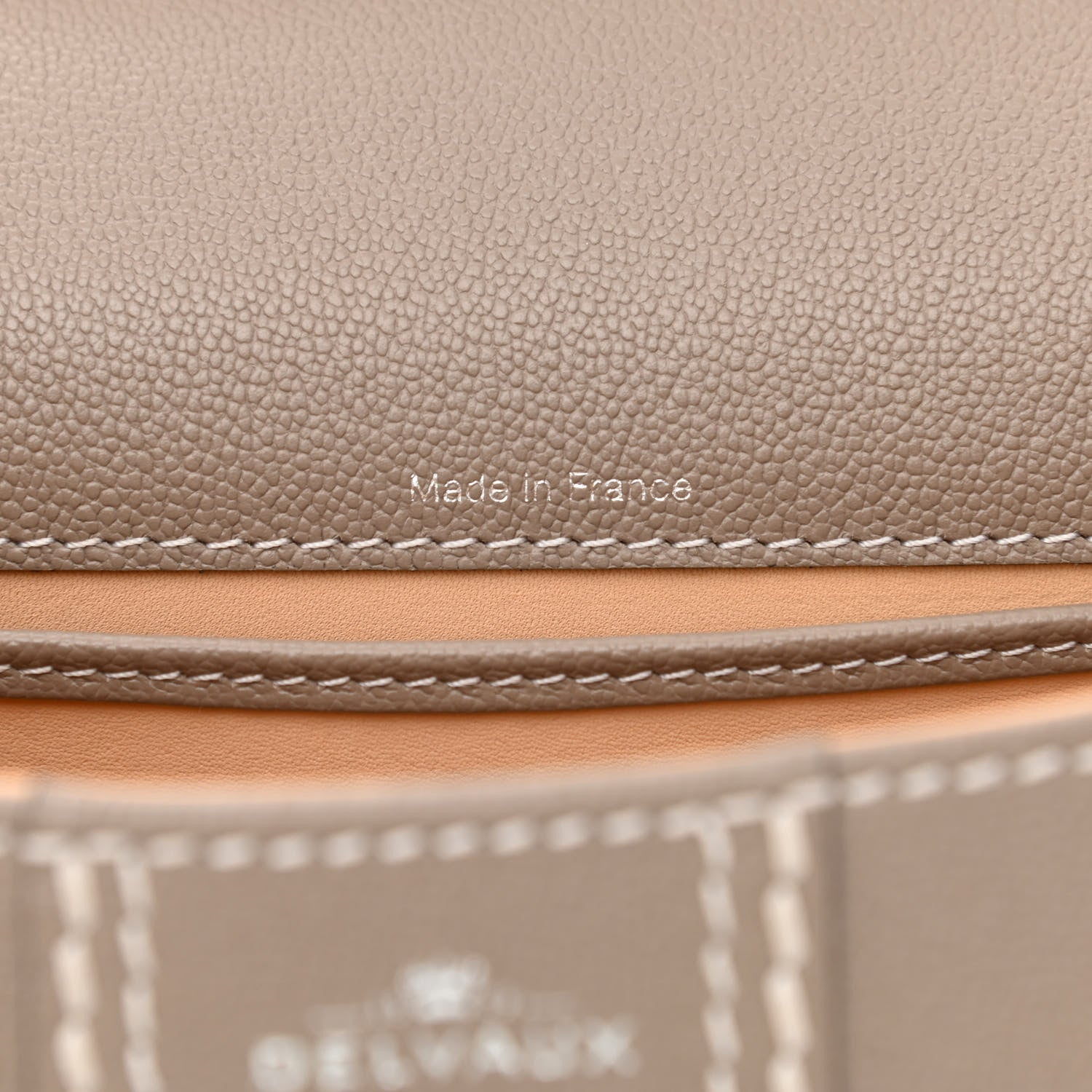 Delvaux Grained Rodeo Calfskin Surpique Mini Brillant Satchel Tourterelle Ivory 8 of 14