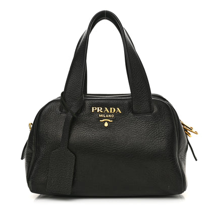 Prada Cervo Deerskin Tote Black 1 of 14
