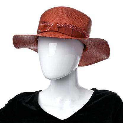 Hermes Straw Esperance Panama Hat 57 Terracotta 2 of 9