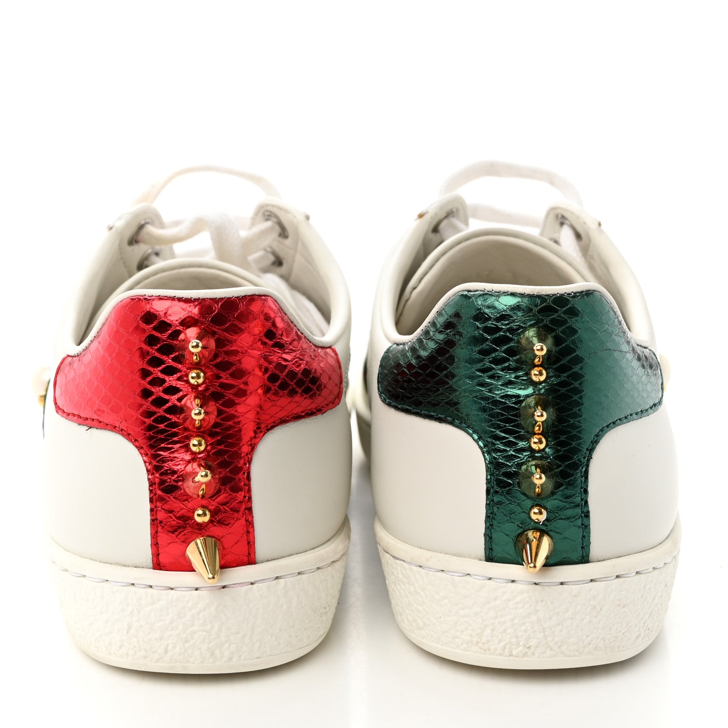 Gucci Calfskin Web Pearl Studded Womens Ace Sneakers 35 White 5 of 15