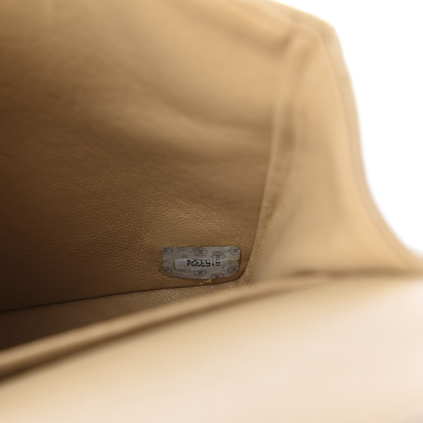 Lambskin Quilted Medium Double Flap Beige