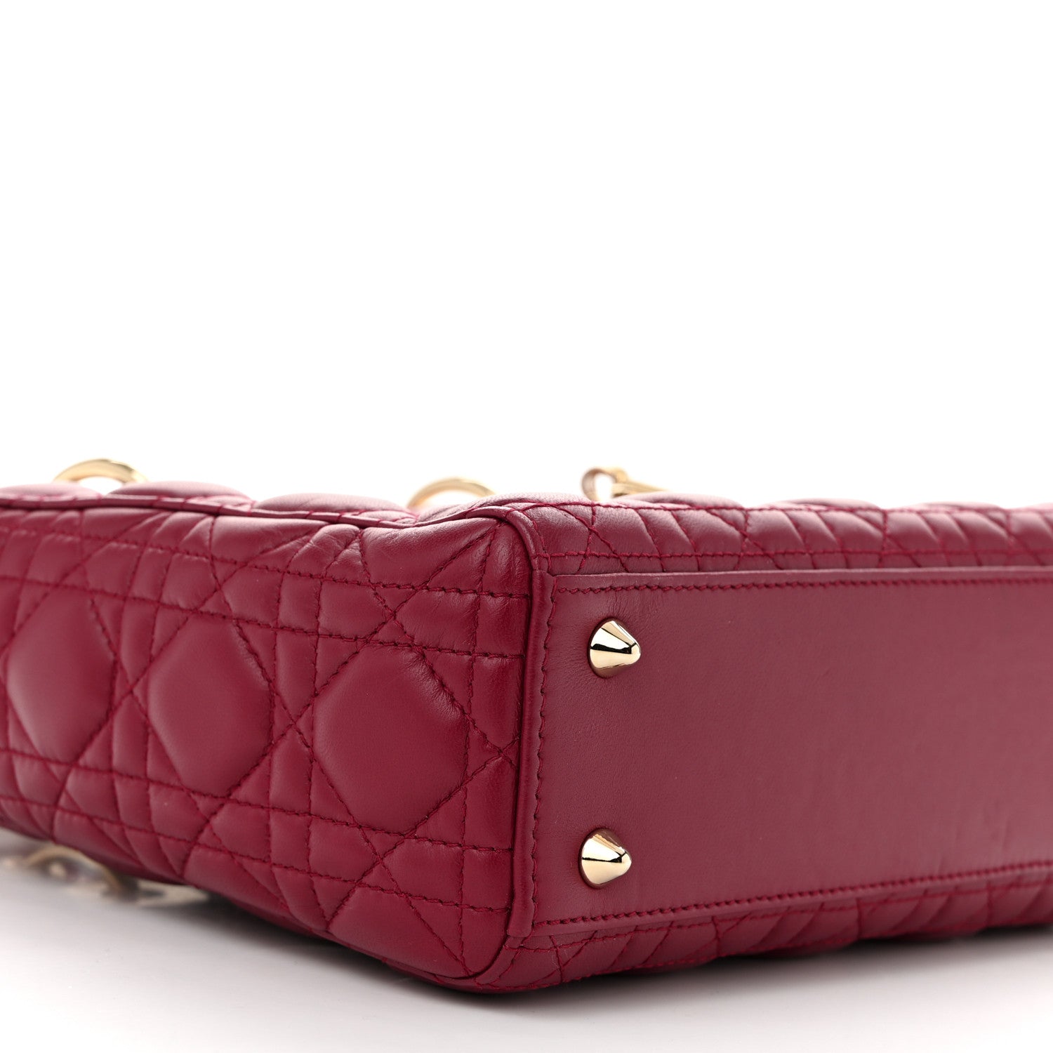 Christian Dior Lambskin Cannage Small Lucky Badges My Lady Dior Scarlet Red 9 of 10