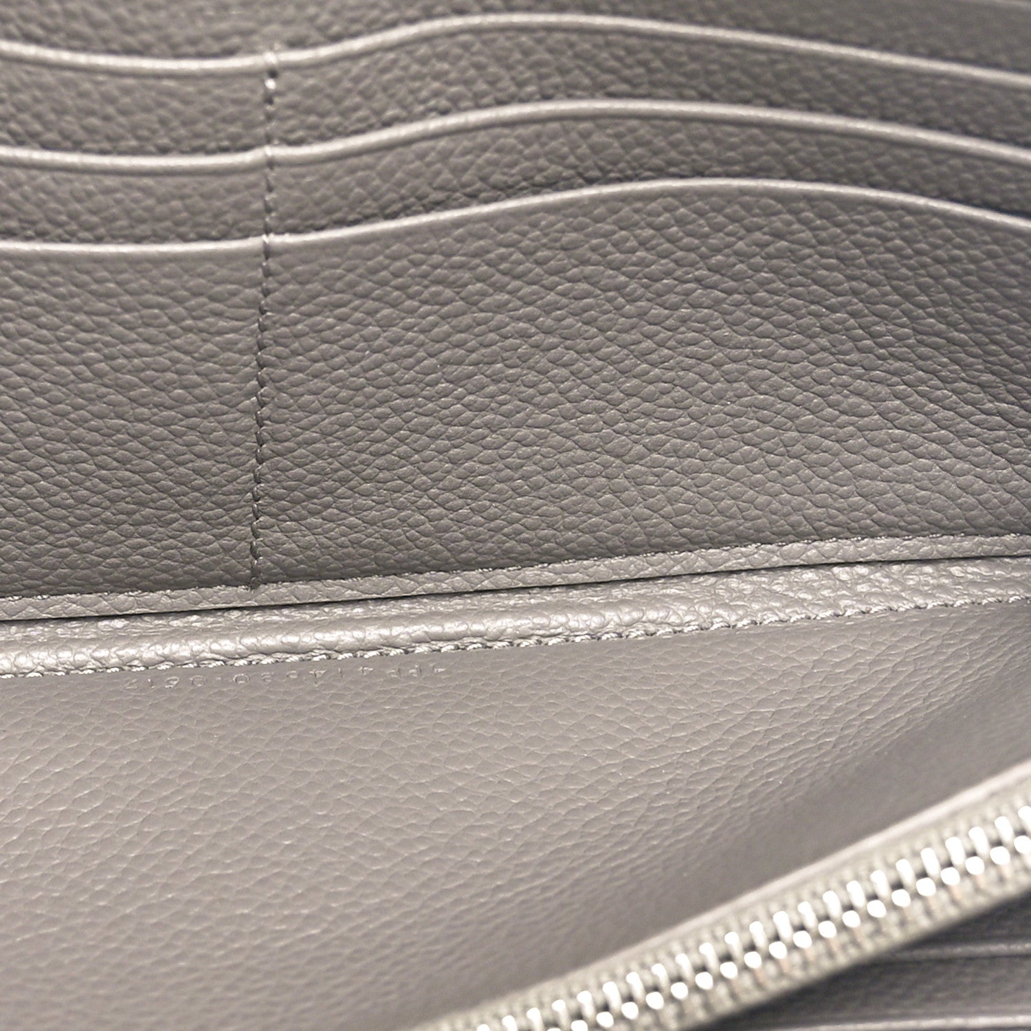 Saint Laurent Grained Calfskin Rive Gauche Zip Around Wallet Fog 5 of 9