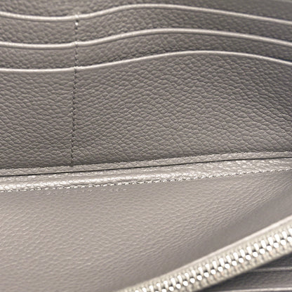 Saint Laurent Grained Calfskin Rive Gauche Zip Around Wallet Fog 5 of 9