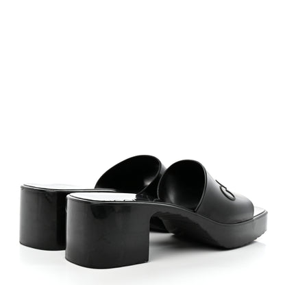 Gucci Rubber Gucci Logo Womens Platform 20/60mm Slide Sandals Black 4 of 15