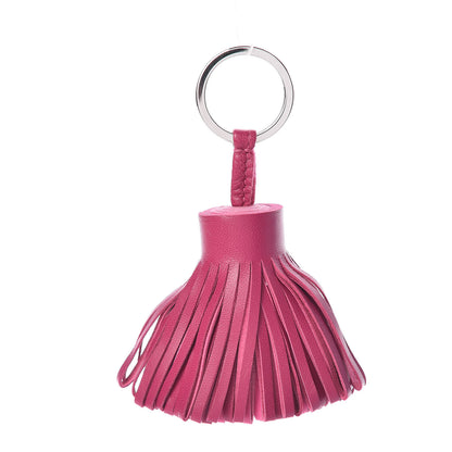 Hermes Lambskin Bi-Color Carmen Tassel Key Holder Tosca Rose Tyrien 1 of 4