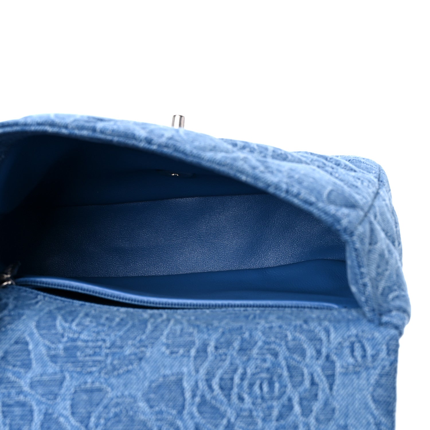 Chanel Denim Quilted Camellia Sweetheart Mini Flap Blue 5 of 10