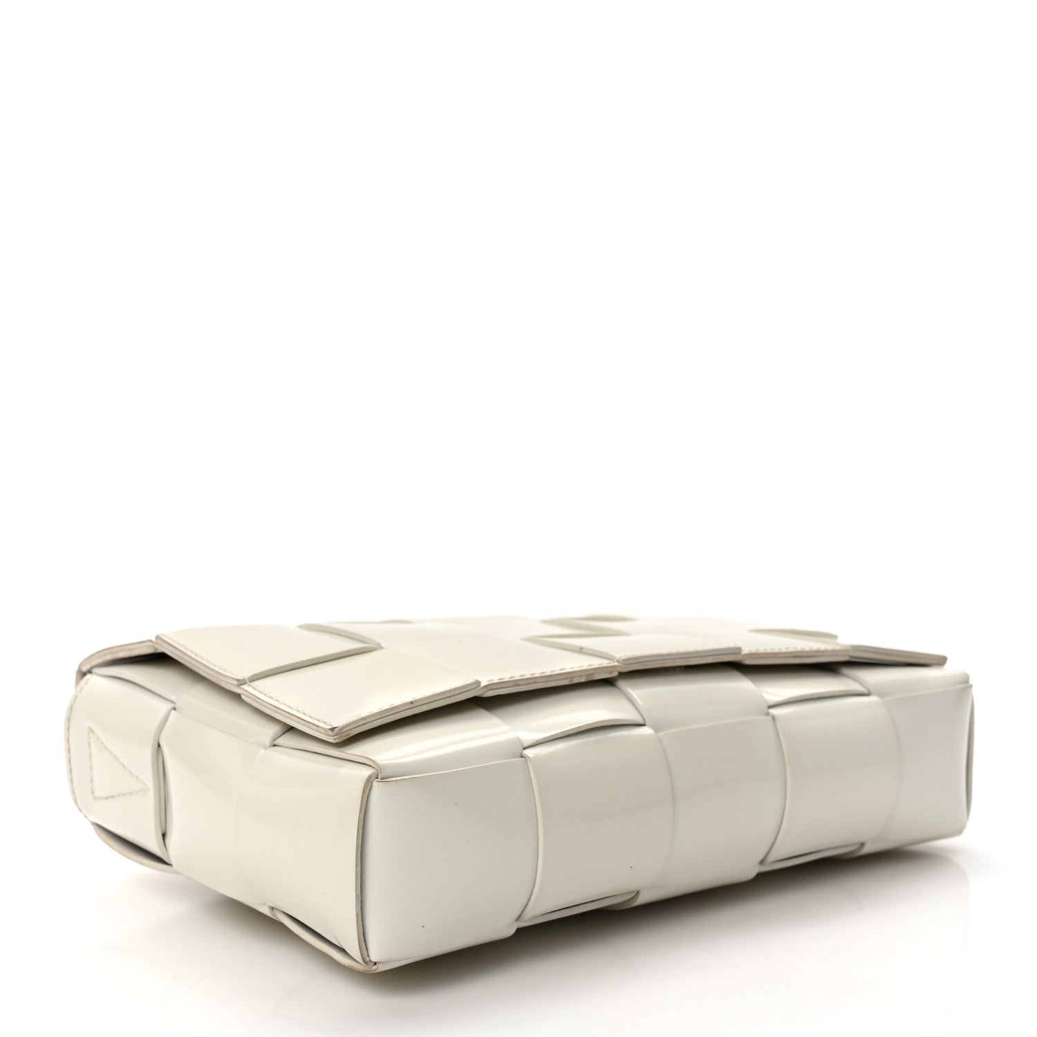 Bottega Veneta Patent Maxi Intrecciato Cassette Crossbody Bag White 4 of 11
