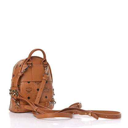 MCM Visetos Side Stud X-Mini Stark Backpack Cognac 3 of 11