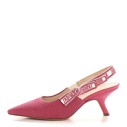 Christian Dior Technical Canvas Ribbon J Adior Slingback 65mm Pumps 37.5 Dusty Pink 1 of 11