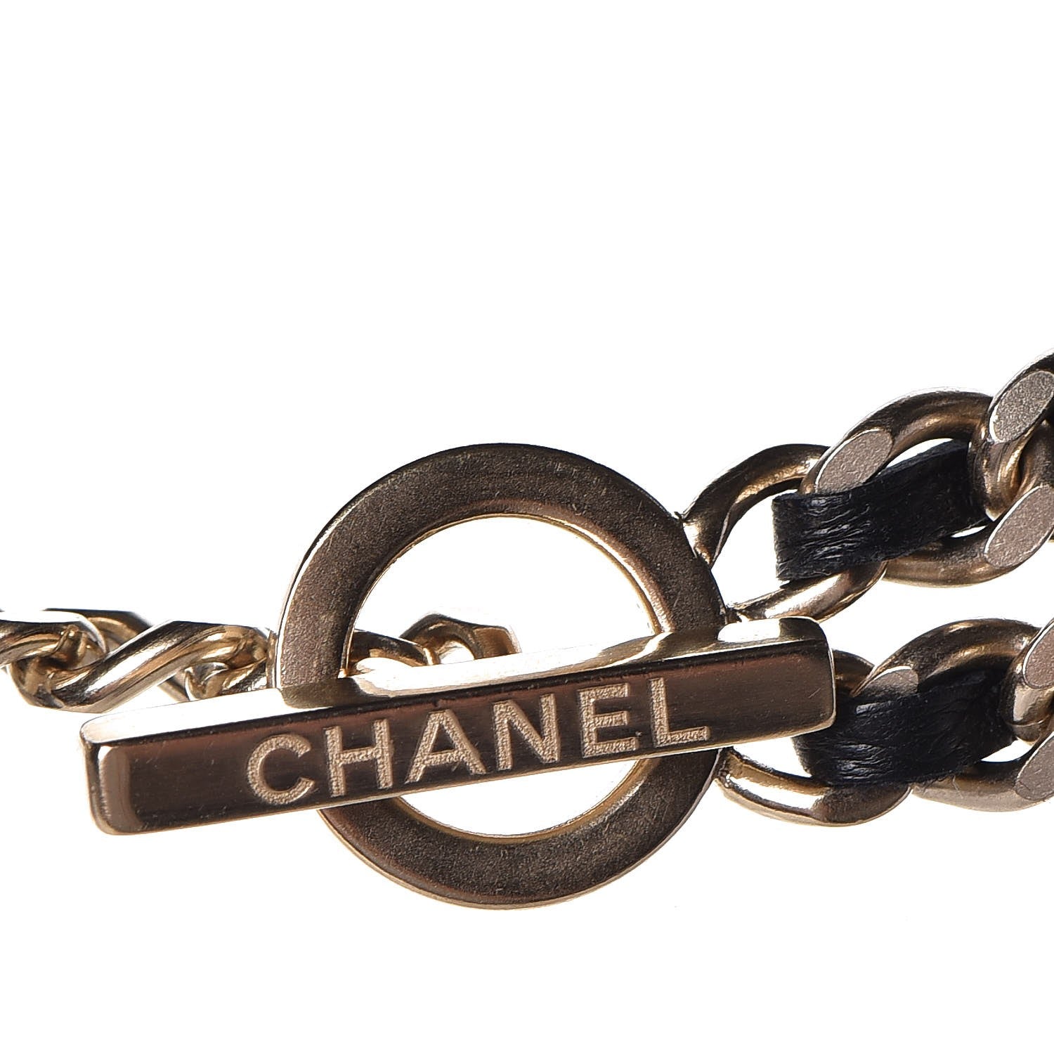 Chanel Lambskin CC Long Chain Necklace Black Gold 5 of 7
