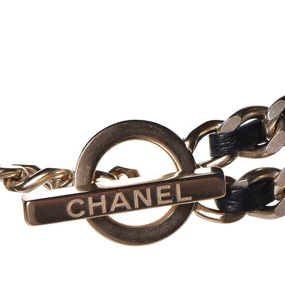 Chanel Lambskin CC Long Chain Necklace Black Gold 5 of 7