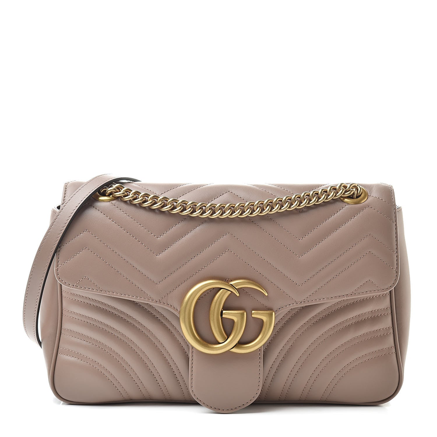 Gucci Calfskin Matelasse Medium GG Marmont Shoulder Bag Porcelain Rose 1 of 11