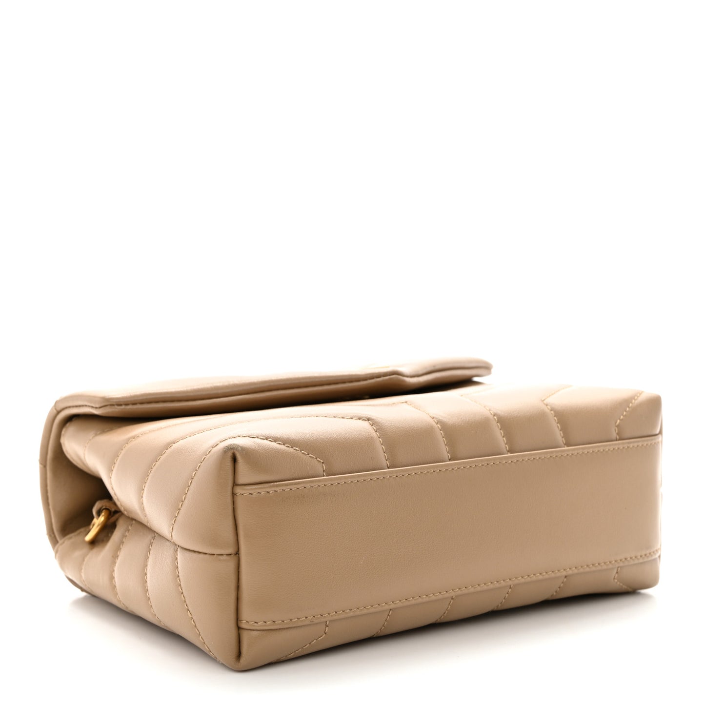 Calfskin Y Quilted Monogram Toy Loulou Crossbody Bag Latte