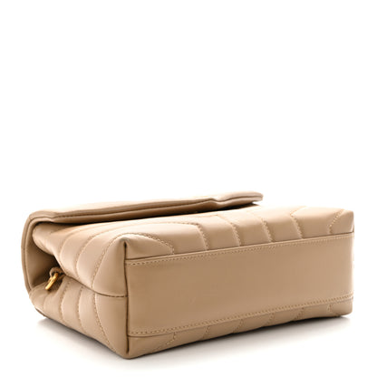 Saint Laurent Calfskin Y Quilted Monogram Toy Loulou Crossbody Bag Latte 4 of 12