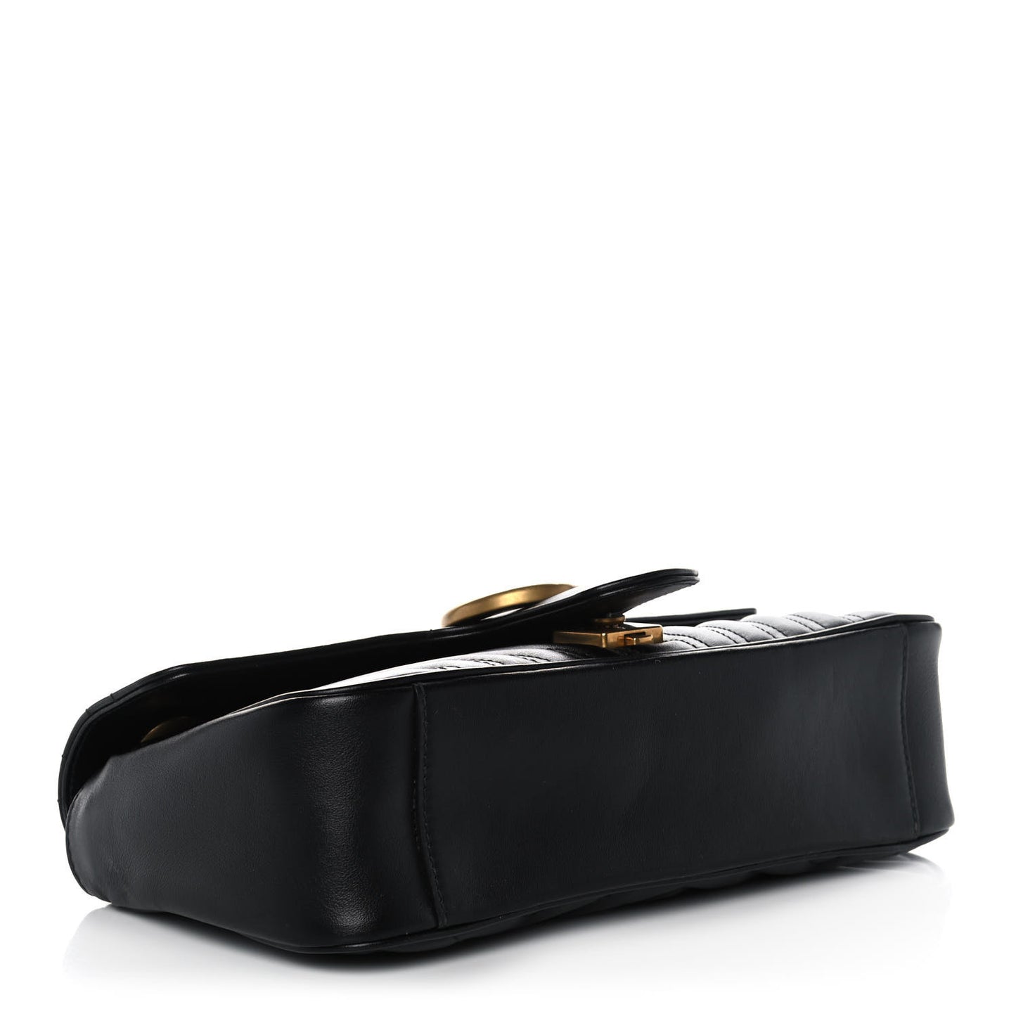 Calfskin Matelasse Small GG Marmont Shoulder Bag Black