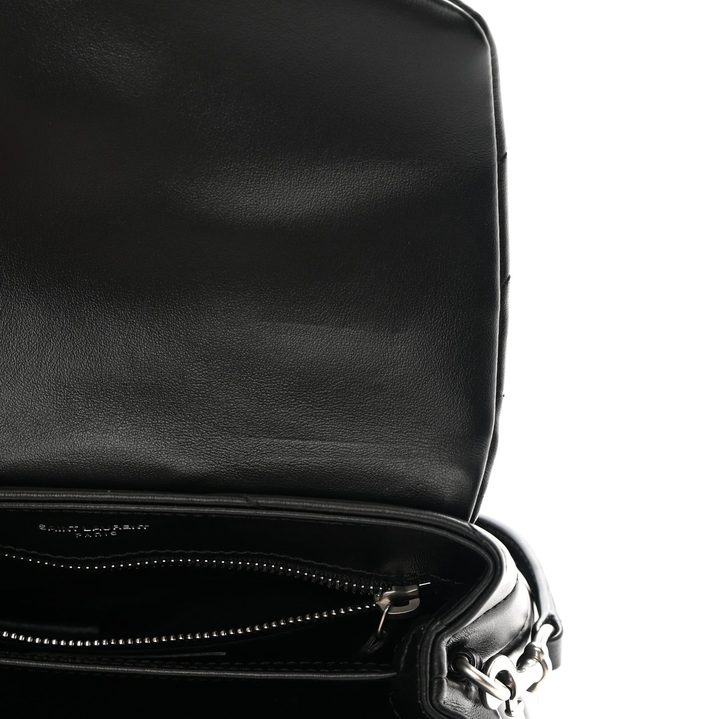 Calfskin Y Quilted Monogram Toy Loulou Crossbody Bag Black