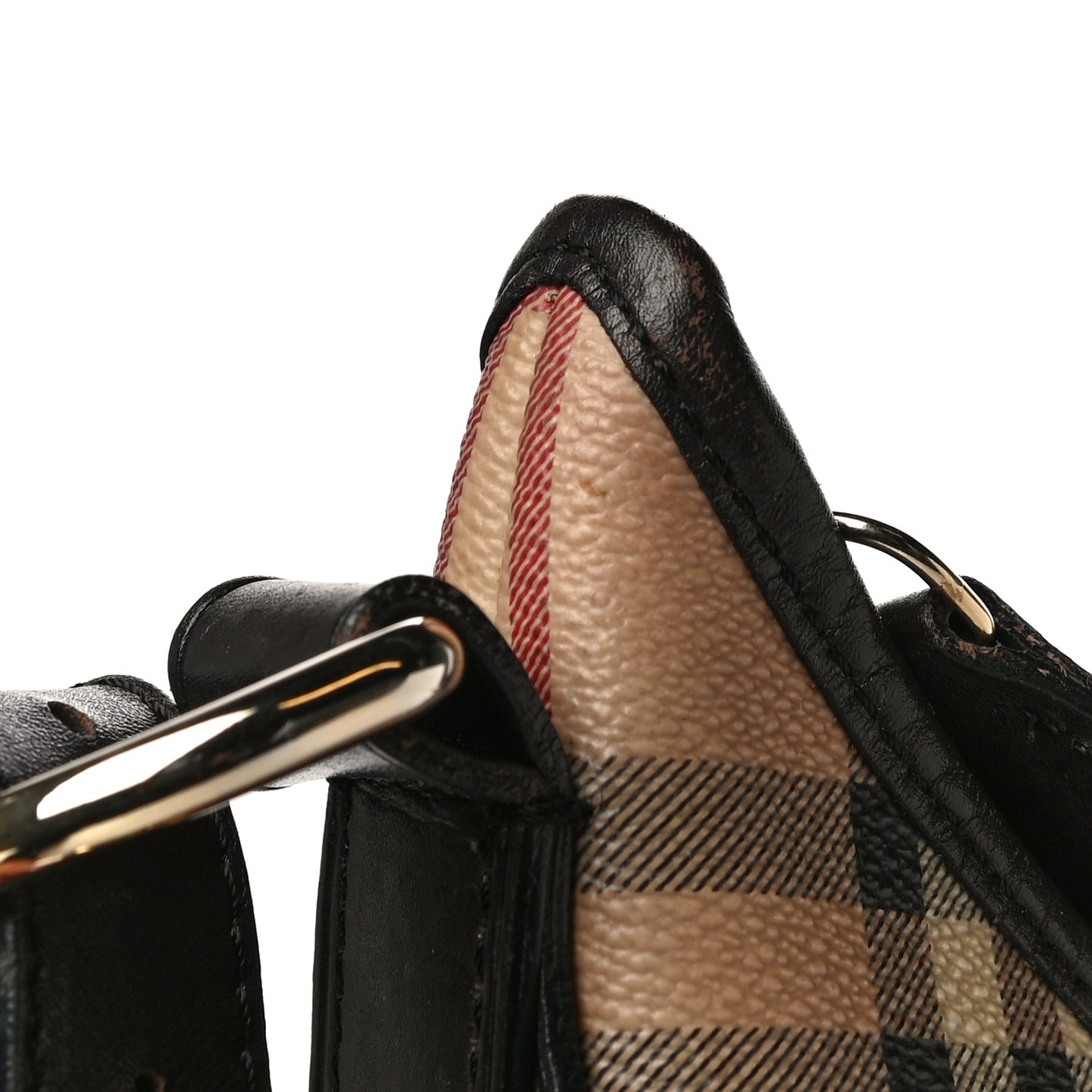 Haymarket Check Buckle Shoulder Bag Dark Brown