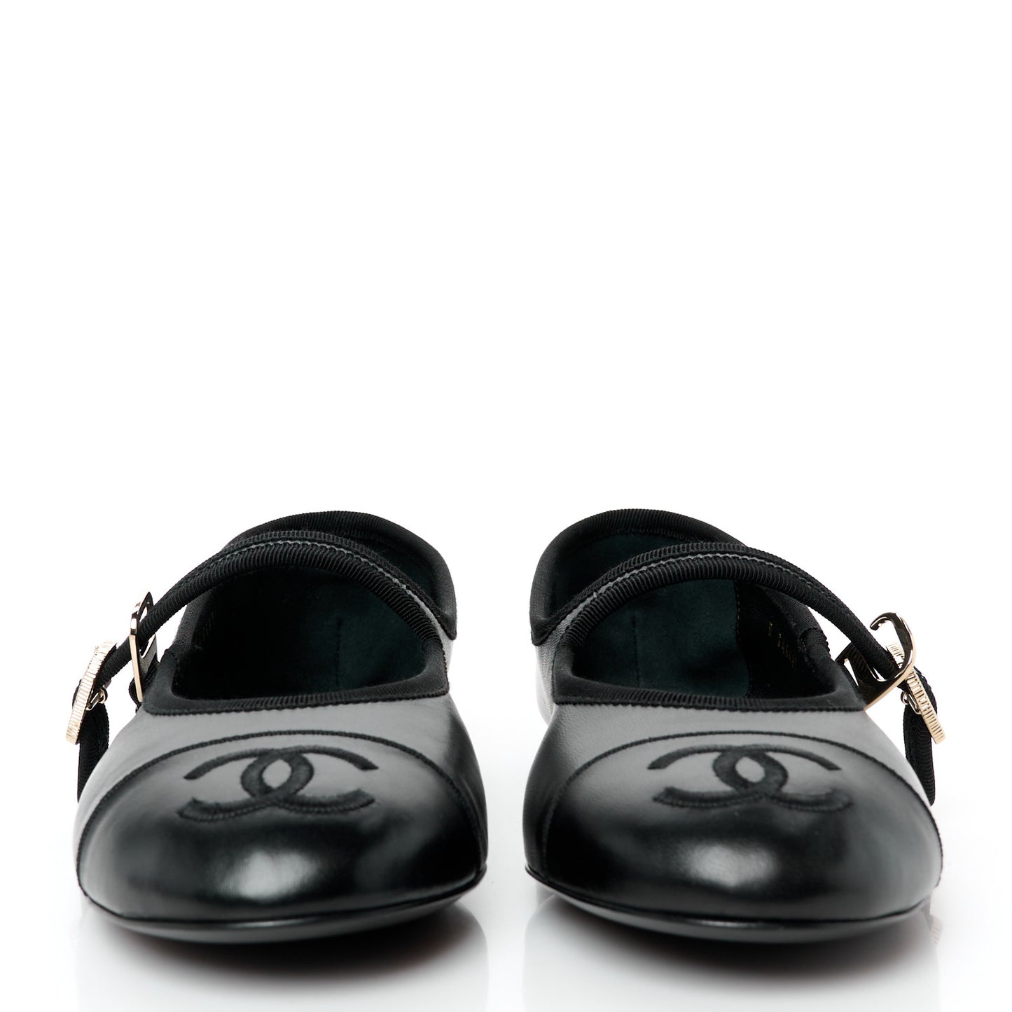 Lambskin Mary Jane Flats 39 Black
