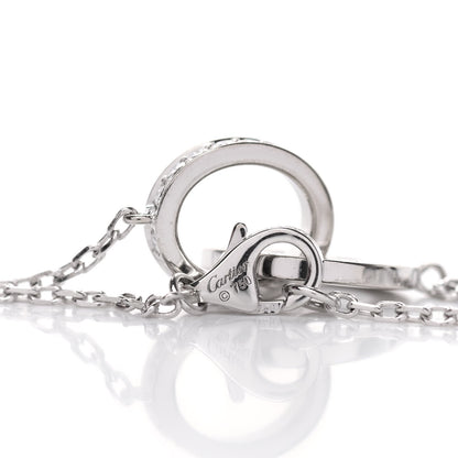 Cartier 18K White Gold Diamond Interlocking LOVE Paved Necklace 4 of 6