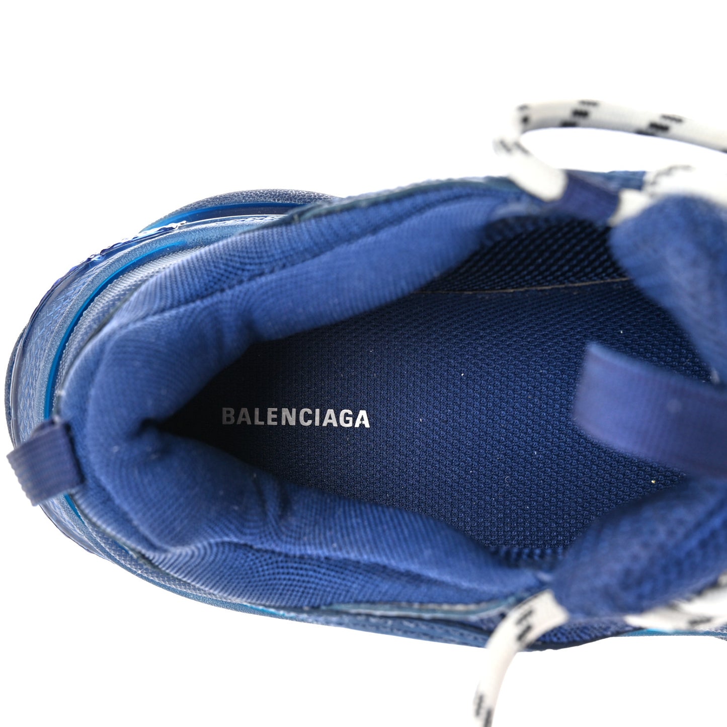 Fabric Mesh Washed Effect Womens Triple S Sneakers 39 Blue