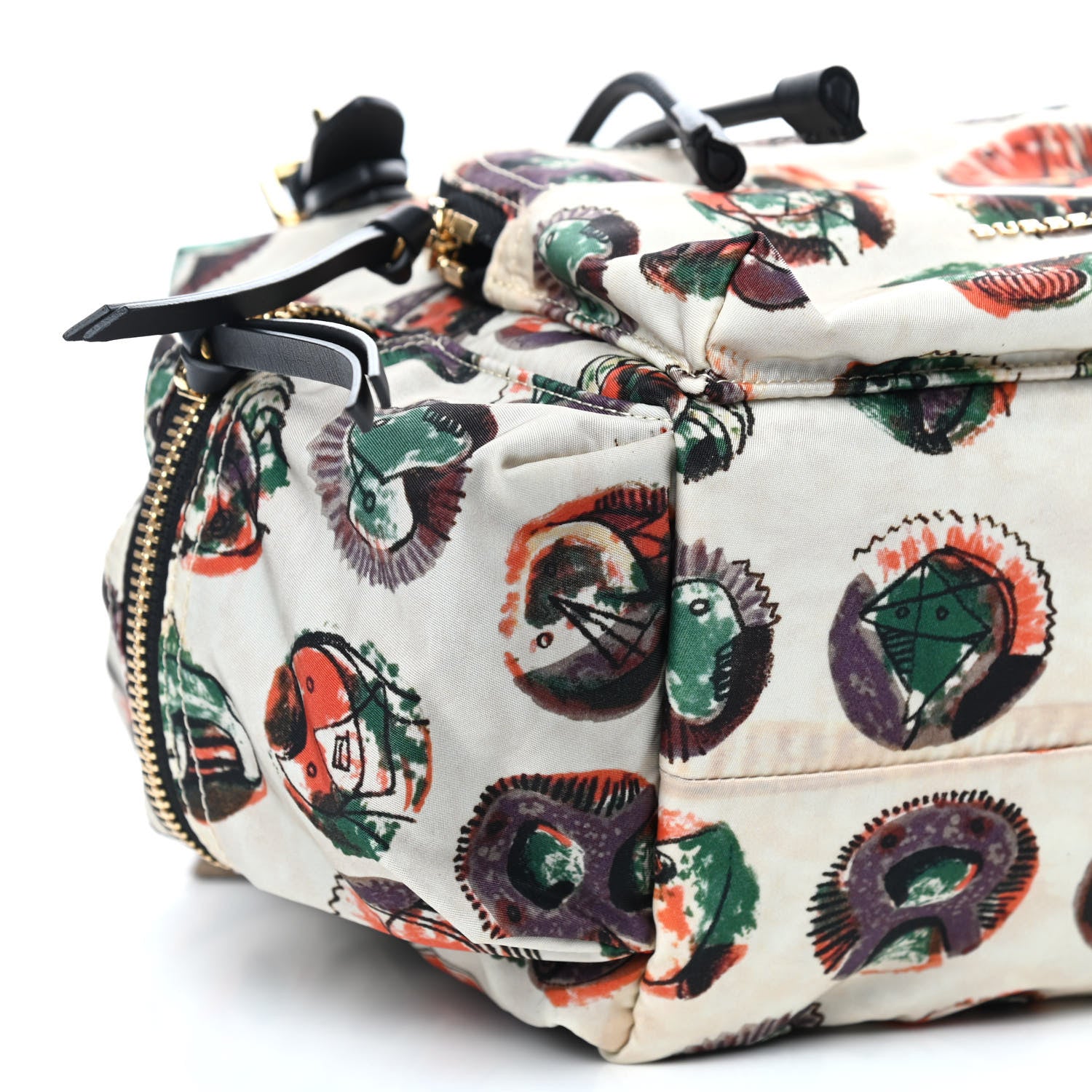 Burberry Prorsum Nylon Pallas Heads Print Medium Rucksack Backpack Natural White 7 of 10