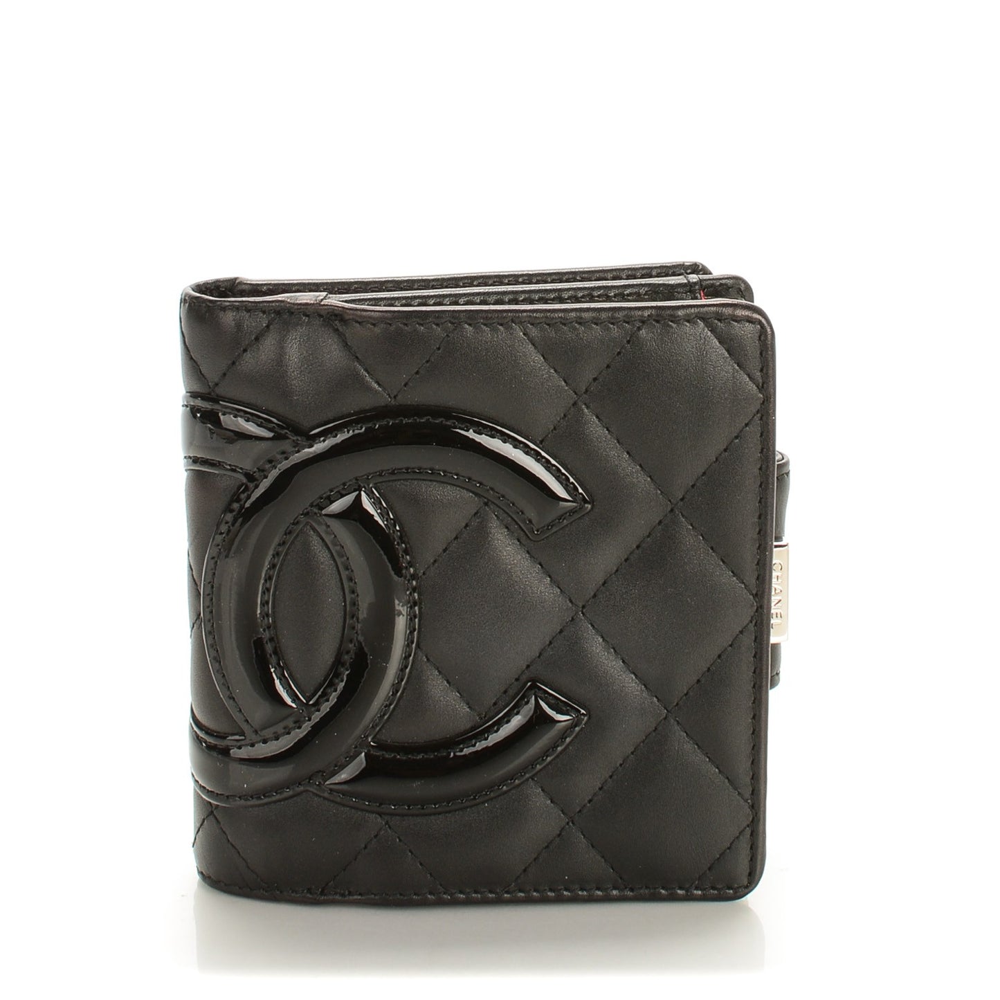Calfskin Quilted Cambon Bi-Fold Wallet Black