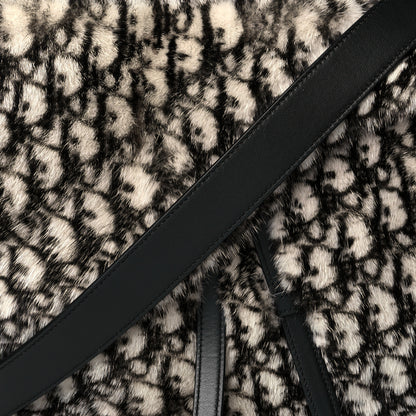 Christian Dior Oblique Mink Fur Saddle Soft Bag Beige Brown 7 of 9