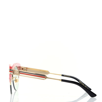 Gucci Acetate Metal Glitter Cat Eye Sunglasses GG0283S Pink 3 of 8