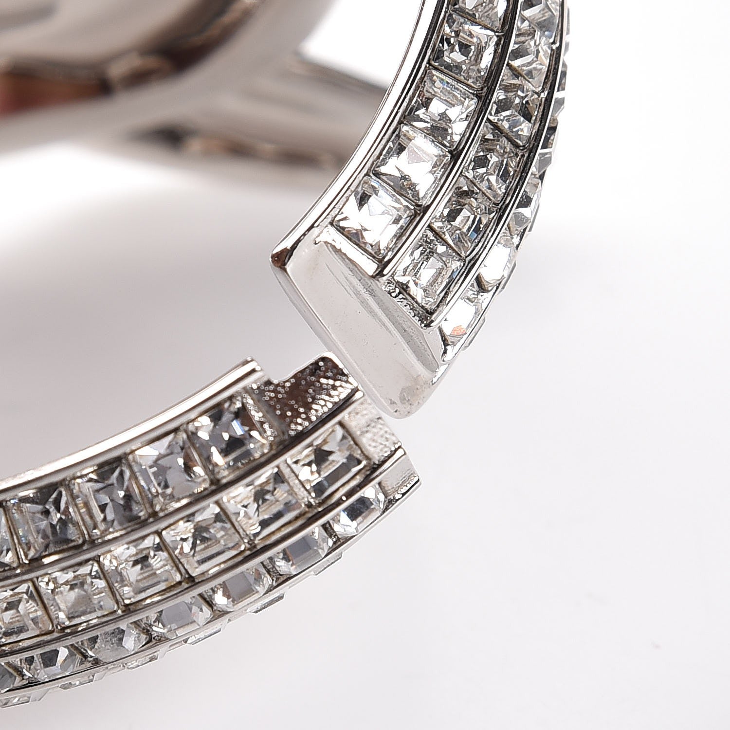 Chanel Crystal Baguette CC Cuff Silver 4 of 6