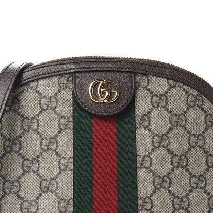 Gucci GG Supreme Monogram Textured Dollar Calfskin Web Small Ophidia Dome Shoulder Bag Beige Ebony New Acero 10 of 10