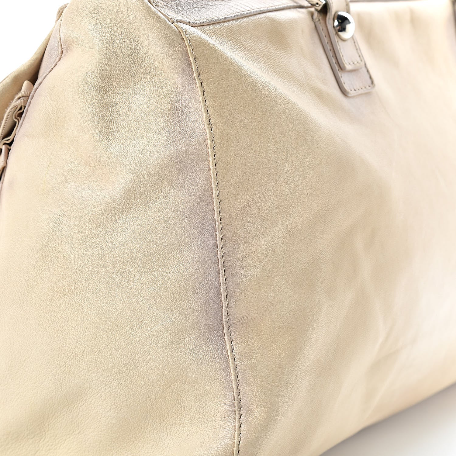 Valentino Garavani Lambskin Ruffle Tote Beige 14 of 19