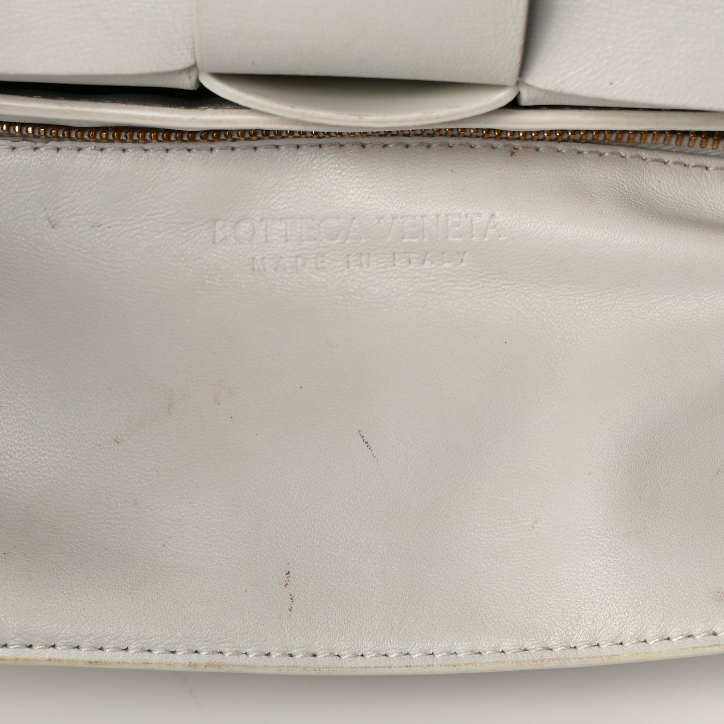 Patent Maxi Intrecciato Cassette Crossbody Bag White