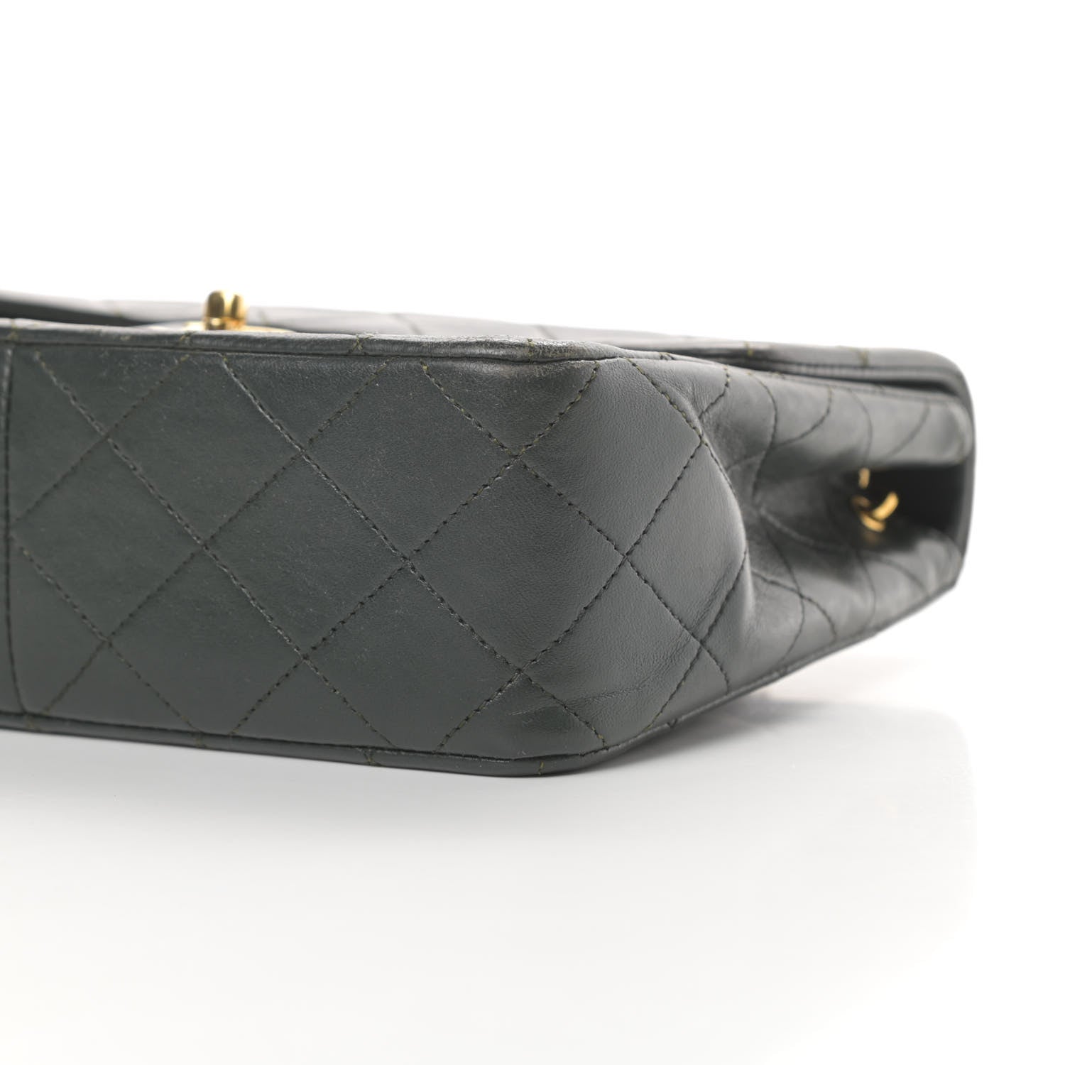 Chanel Lambskin Quilted Mini Square Flap Dark Green 11 of 11