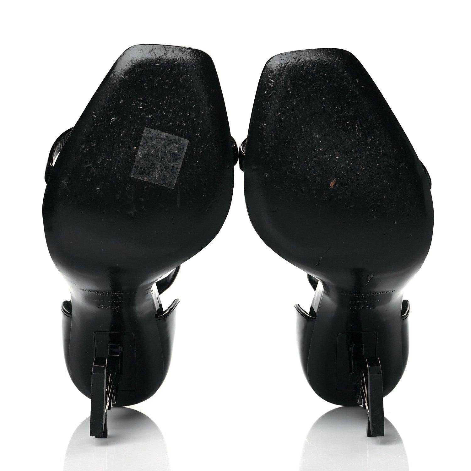 Saint Laurent Patent Calfskin Opyum 110 Sandals 37.5 Black 6 of 11