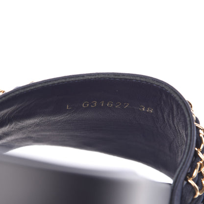 Chanel Satin Chain Flat Sandals 38 Marine 9 of 10