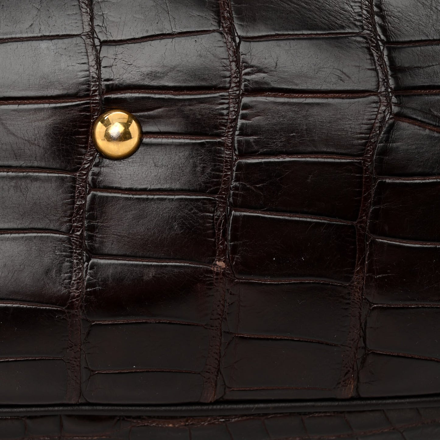 Crocodile Medium 1973 Top Handle Satchel Brown