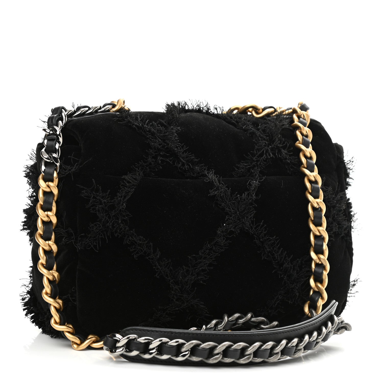 Chanel Cotton Canvas Quilted Medium Chanel 19 Flap Black 3 of 10