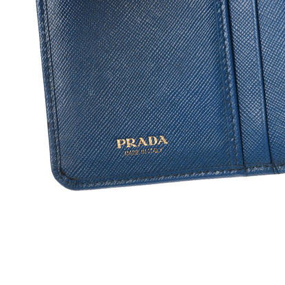 Prada Saffiano Metal Compact Wallet Cobalto 6 of 12