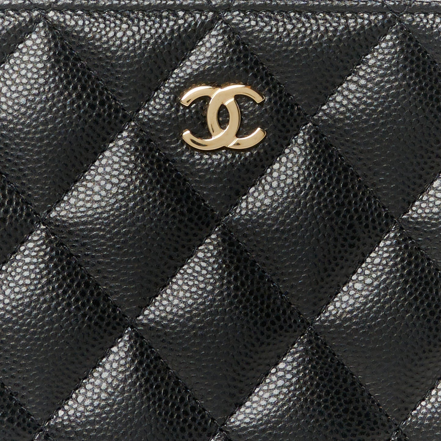 Caviar Quilted Classic Small Zipped Pouch Black