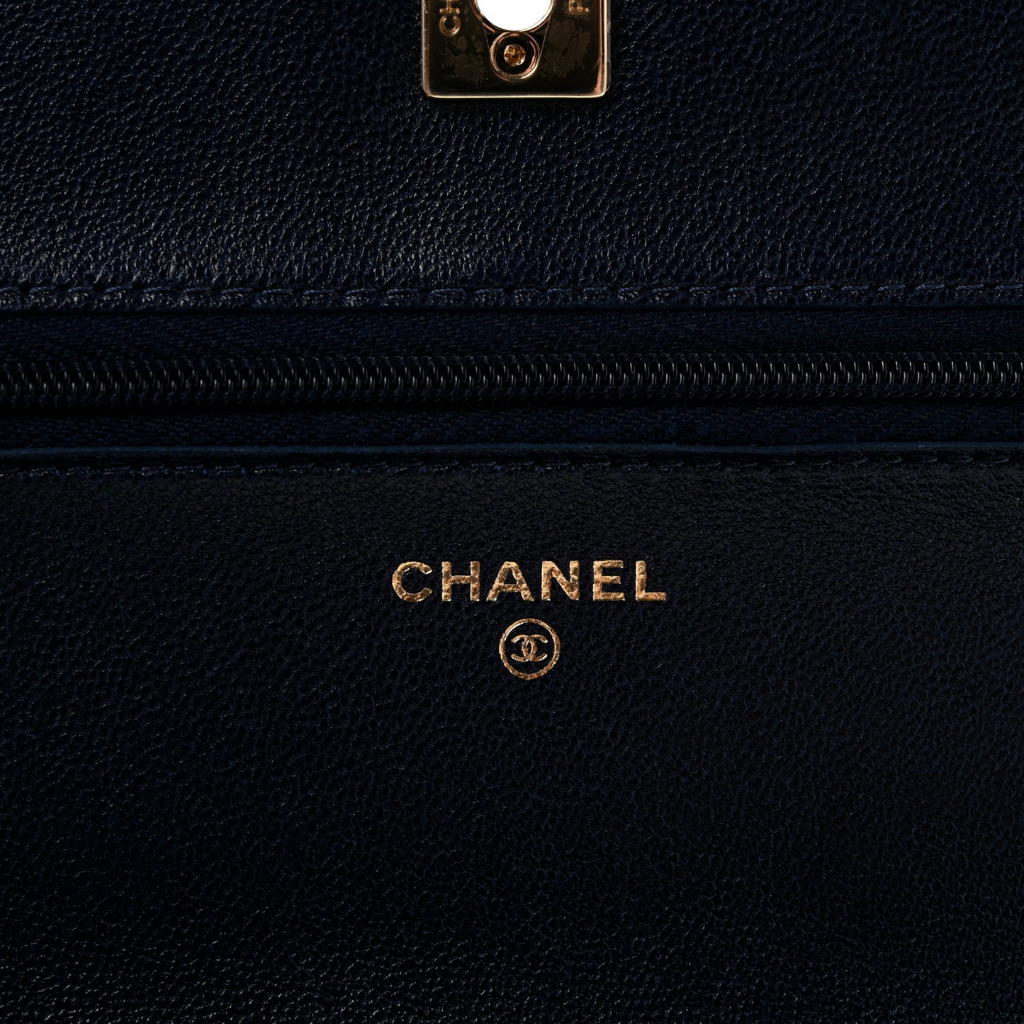 Lambskin Quilted Hold The Line Wallet On Chain WOC Dark Blue