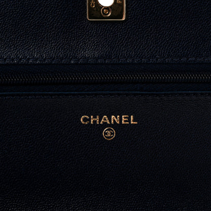 Chanel Lambskin Quilted Hold The Line Wallet On Chain WOC Dark Blue 6 of 14