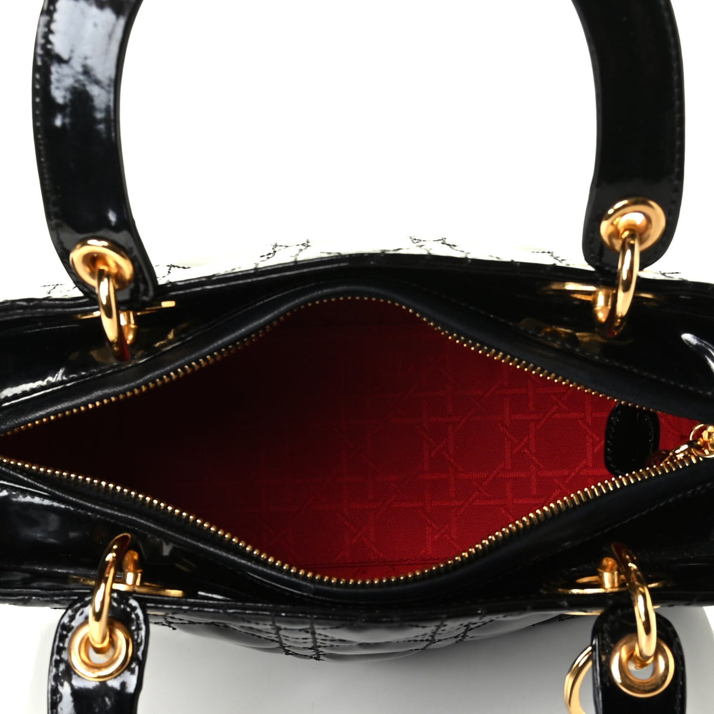 Patent Cannage Medium Lady Dior Black